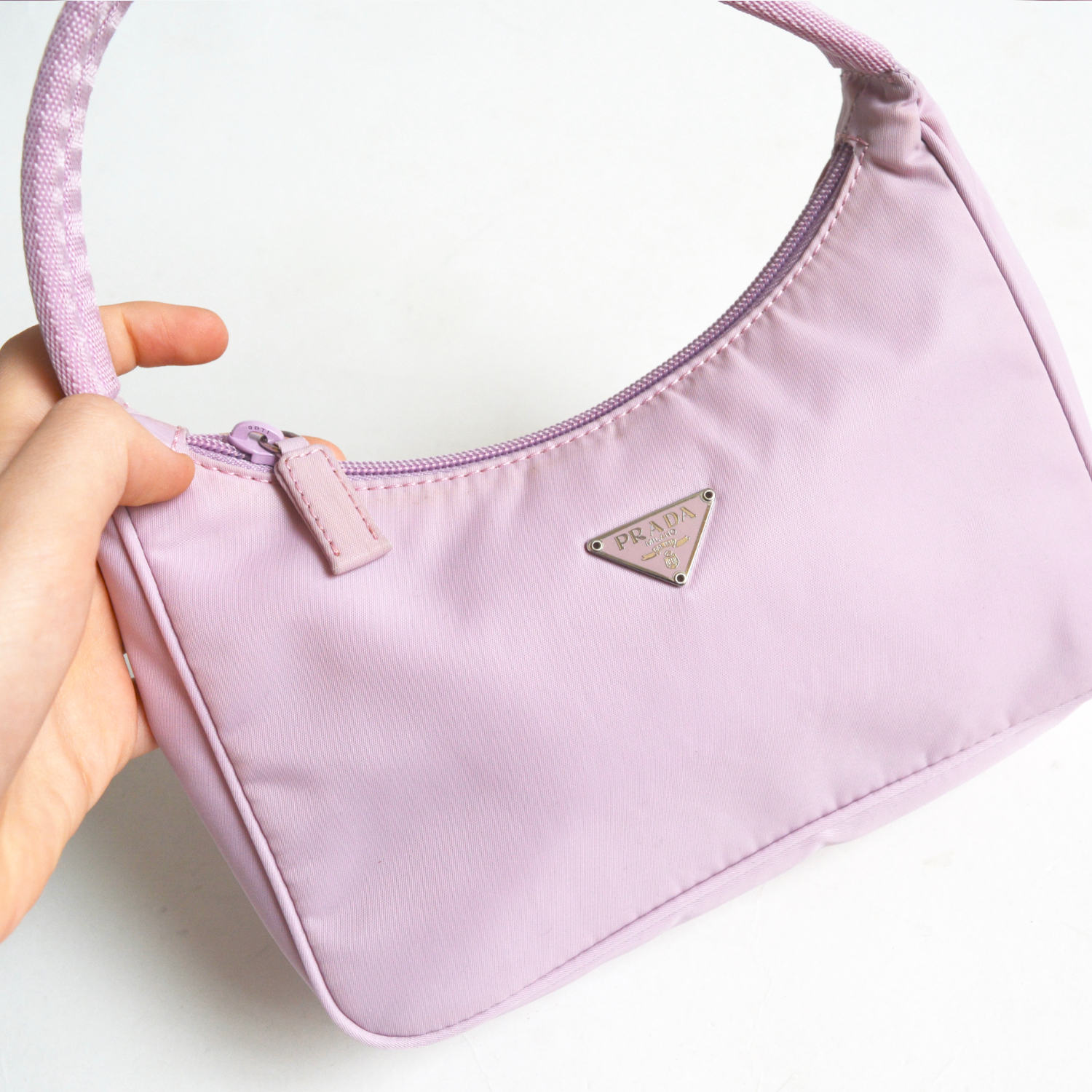 Prada Nylon Hobo Bag Pink Slip Ons
