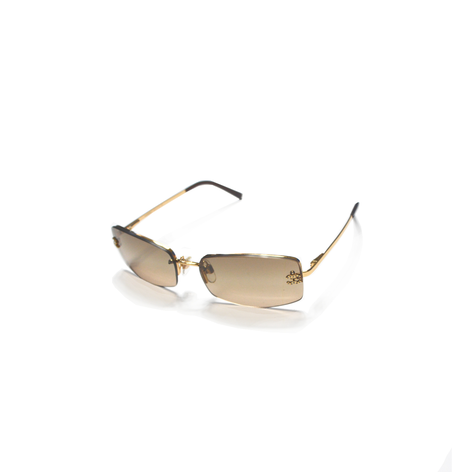 Vintage Chanel Rimless Tinted Sunglasses in Brown | NITRYL