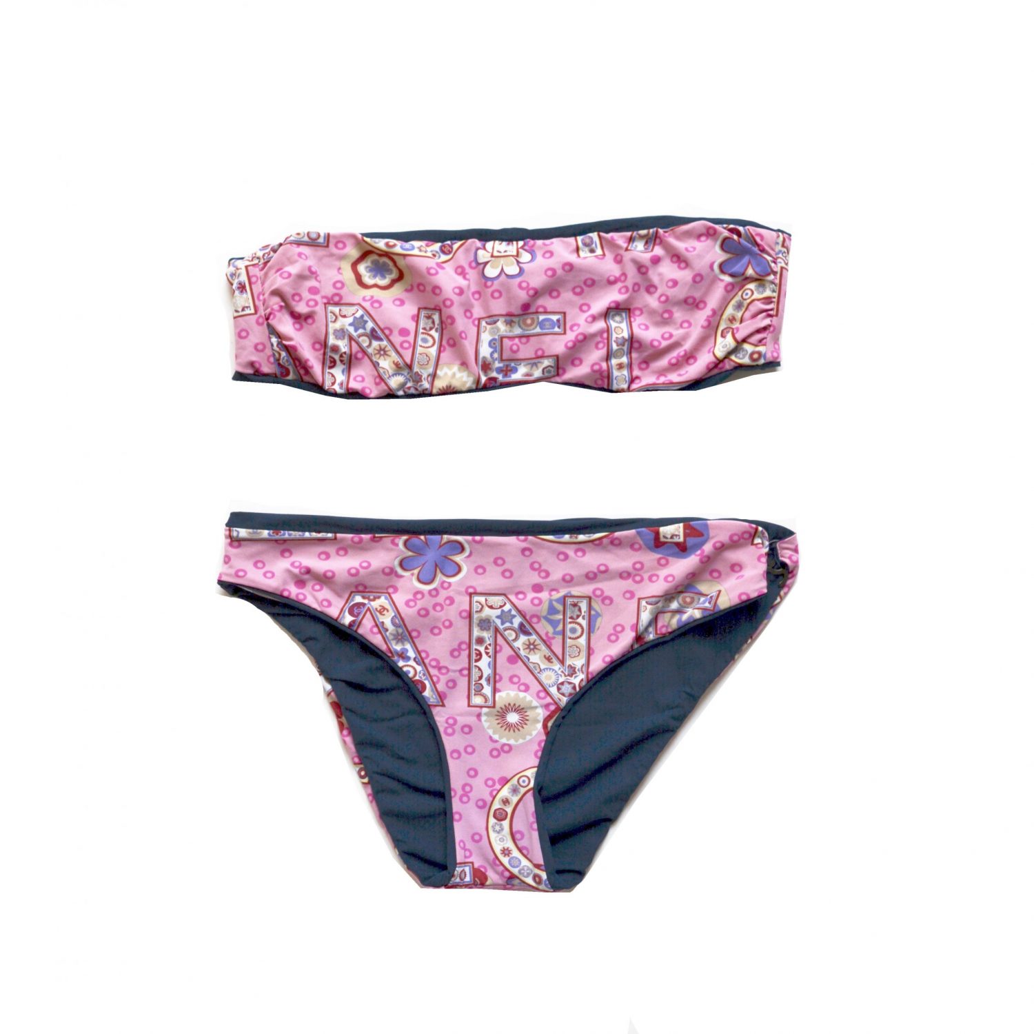 Vintage Chanel Bandeau Bikini in Pink Size 10 | NITRYL