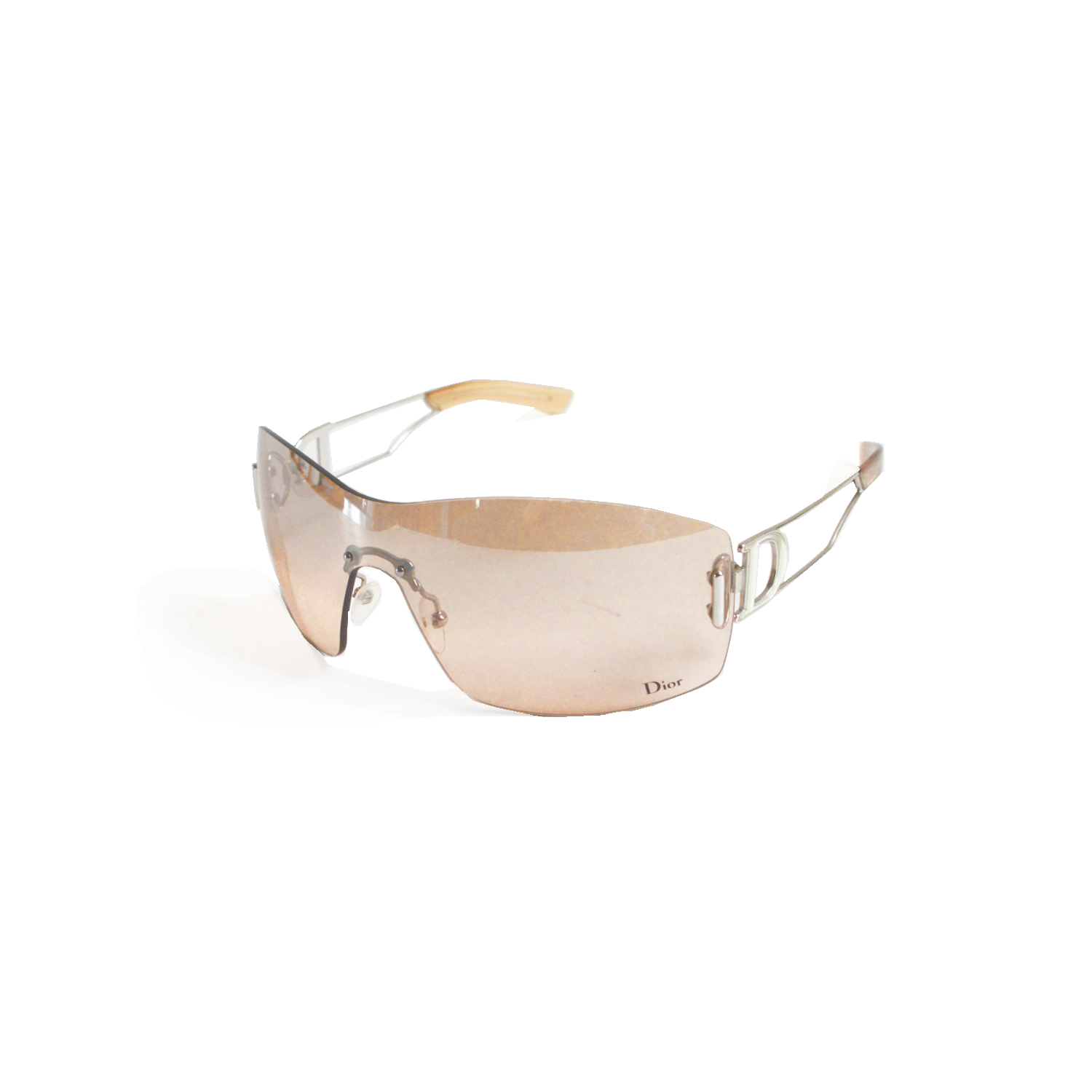Vintage Dior Visor Shield Rimless Sunglasses in Blush | NITRYL