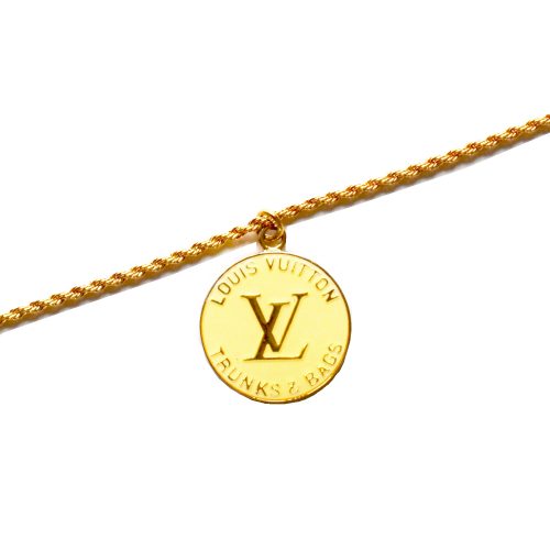 Reworked Louis Vuitton Logo Charm Necklace