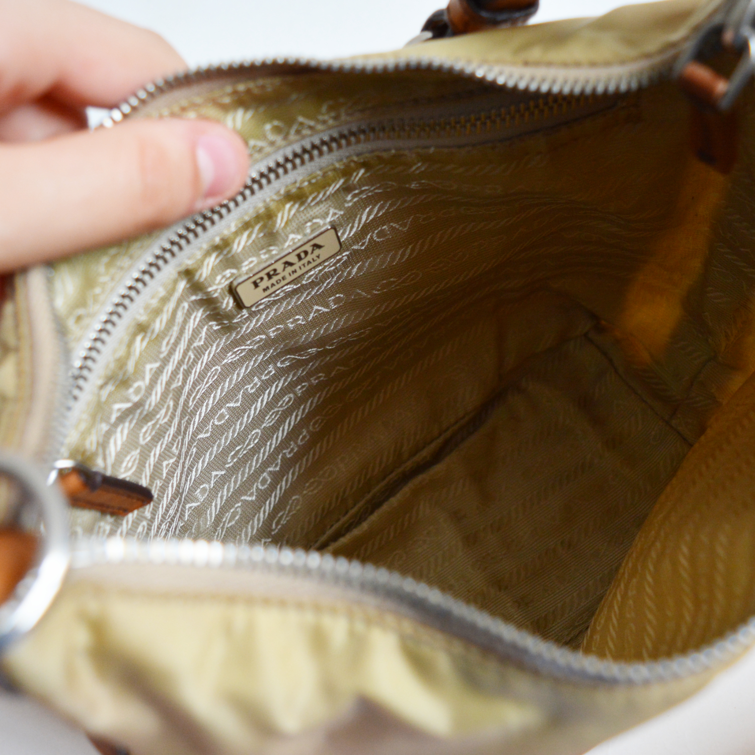 prada nylon beige