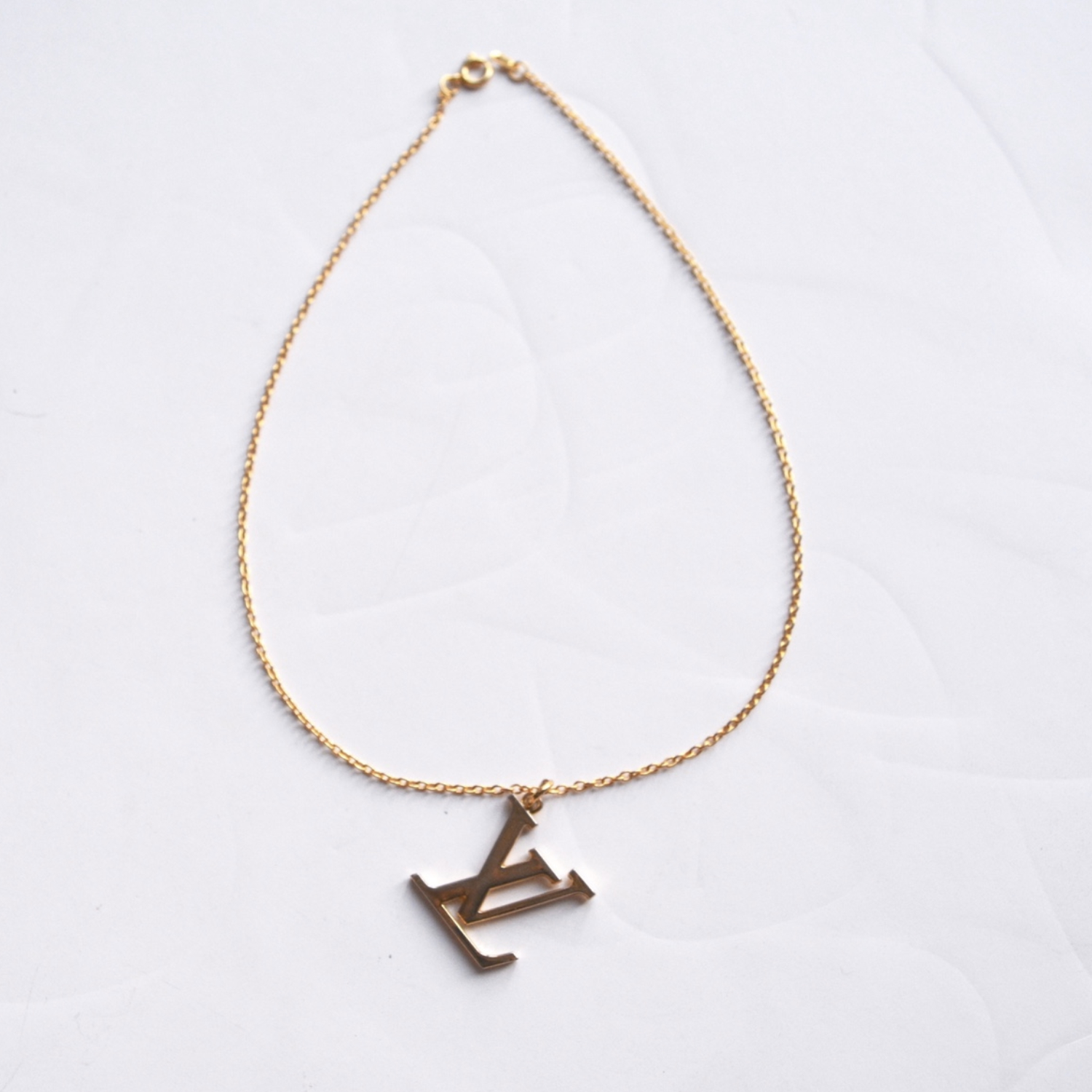 Reworked Louis Vuitton Monogram Logo Charm Necklace | Nitryl