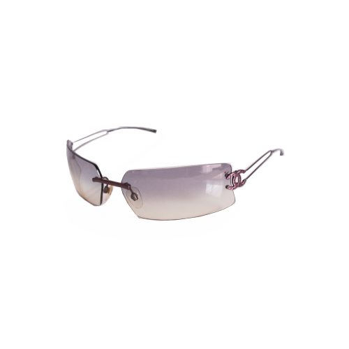 Vintage Chanel Diamante Rimless Ombre Sunglasses in Purple | NITRYL