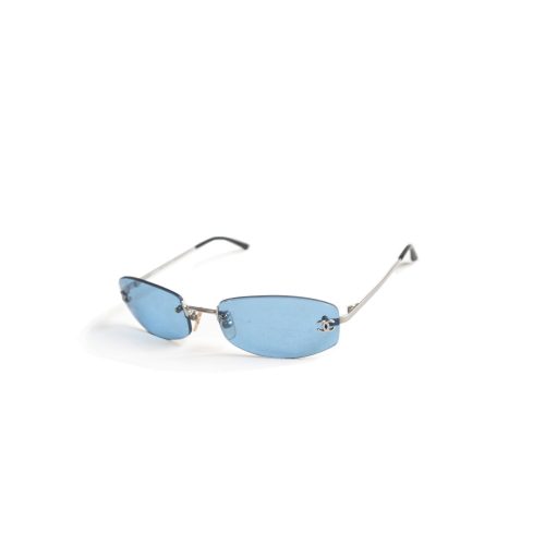 Vintage Chanel Rimless Tinted Sunglasses in Blue | NITRYL