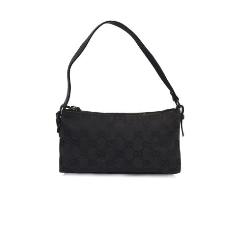 Vintage Gucci Monogram Pochette Mini Shoulder Bag in Black | NITRYL