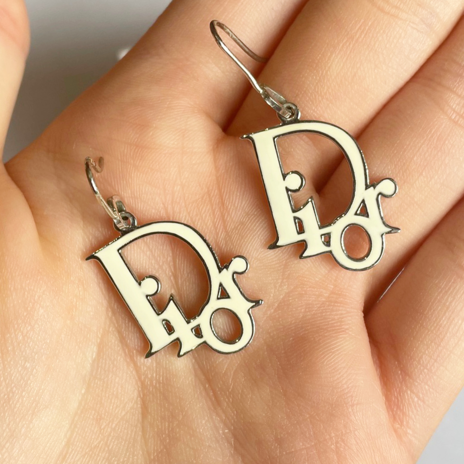 dior monogram earrings