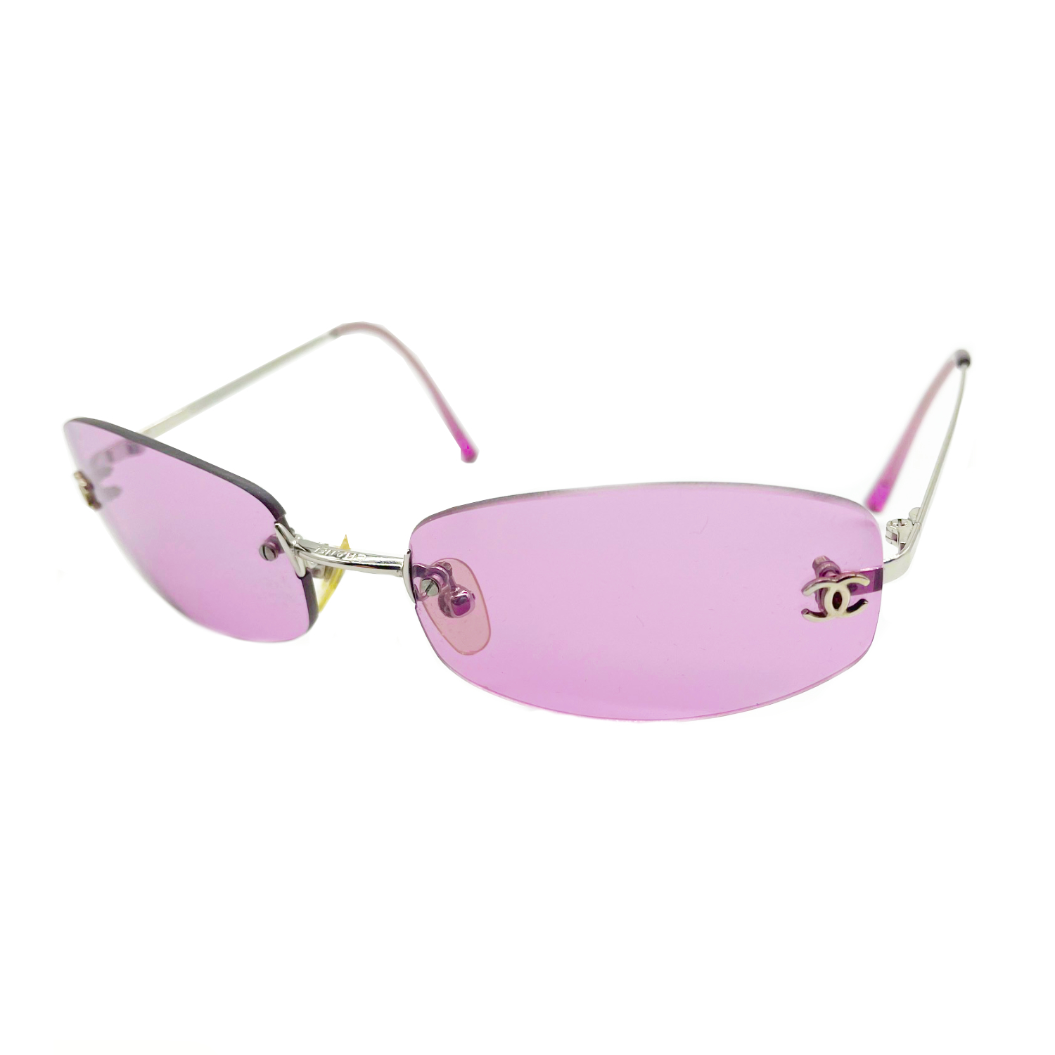 Chanel Rimless Tinted Sunglasses in Purple Nitryl