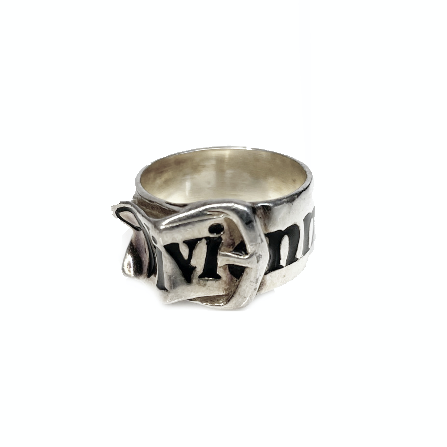 Vivienne Westwood Belt Ring in Silver Nitryl