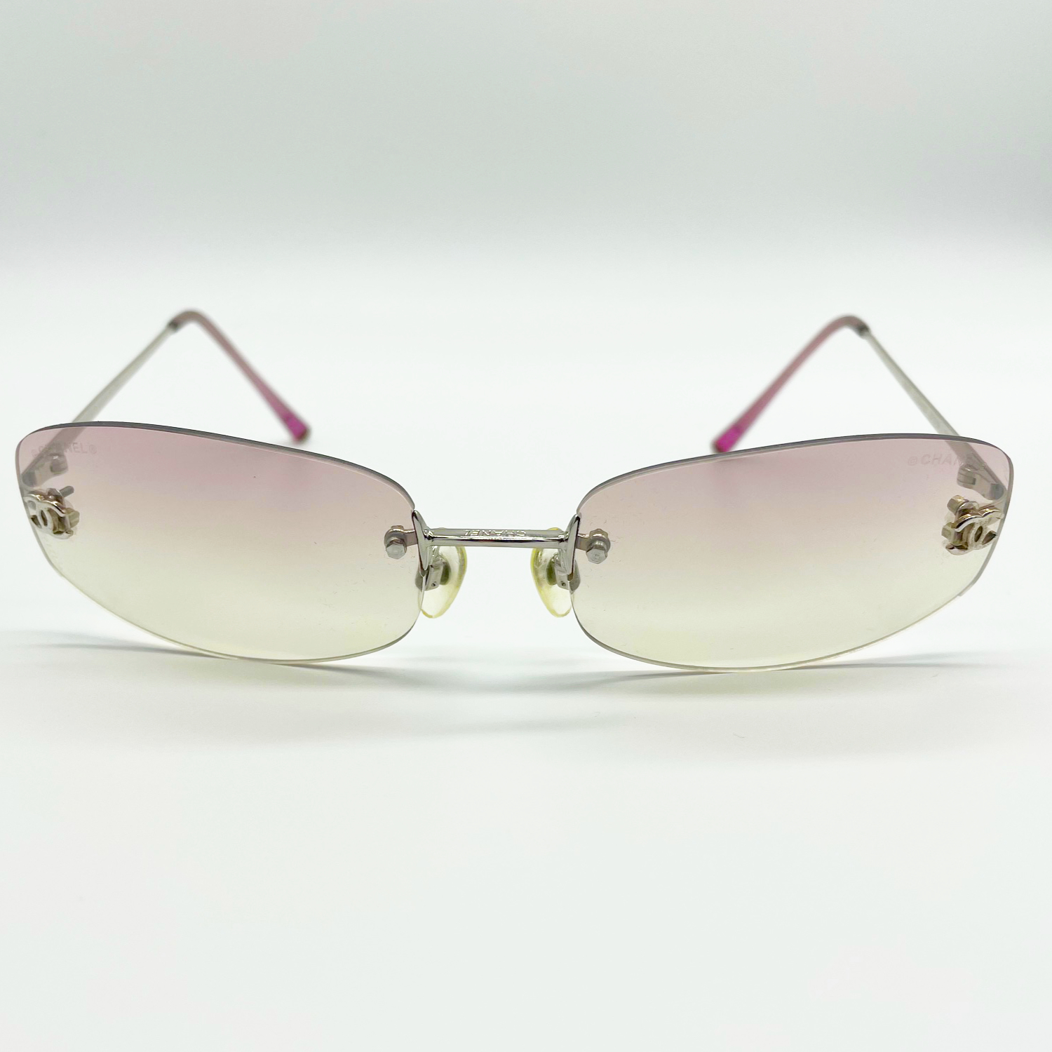 chanel vintage rimless sunglasses