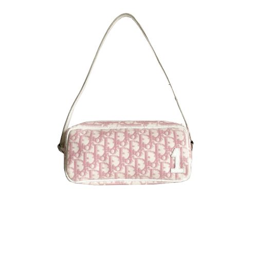 Vintage Dior Monogram Mini Shoulder Bag in Pink | NITRYL
