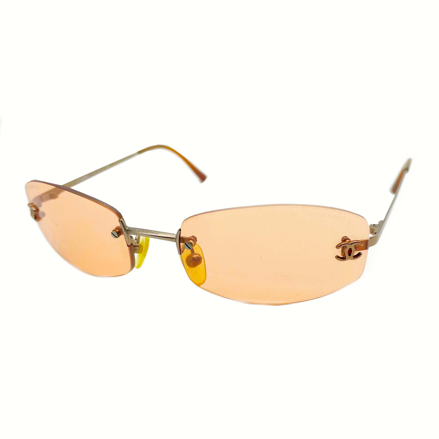 chanel vintage rimless sunglasses