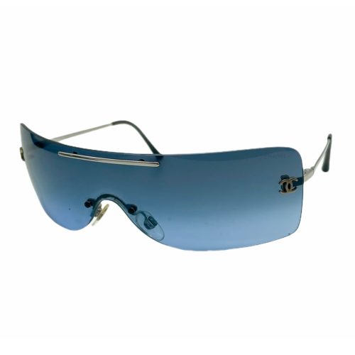 Vintage Chanel Rimless Visor Sunglasses in Blue | NITRYL