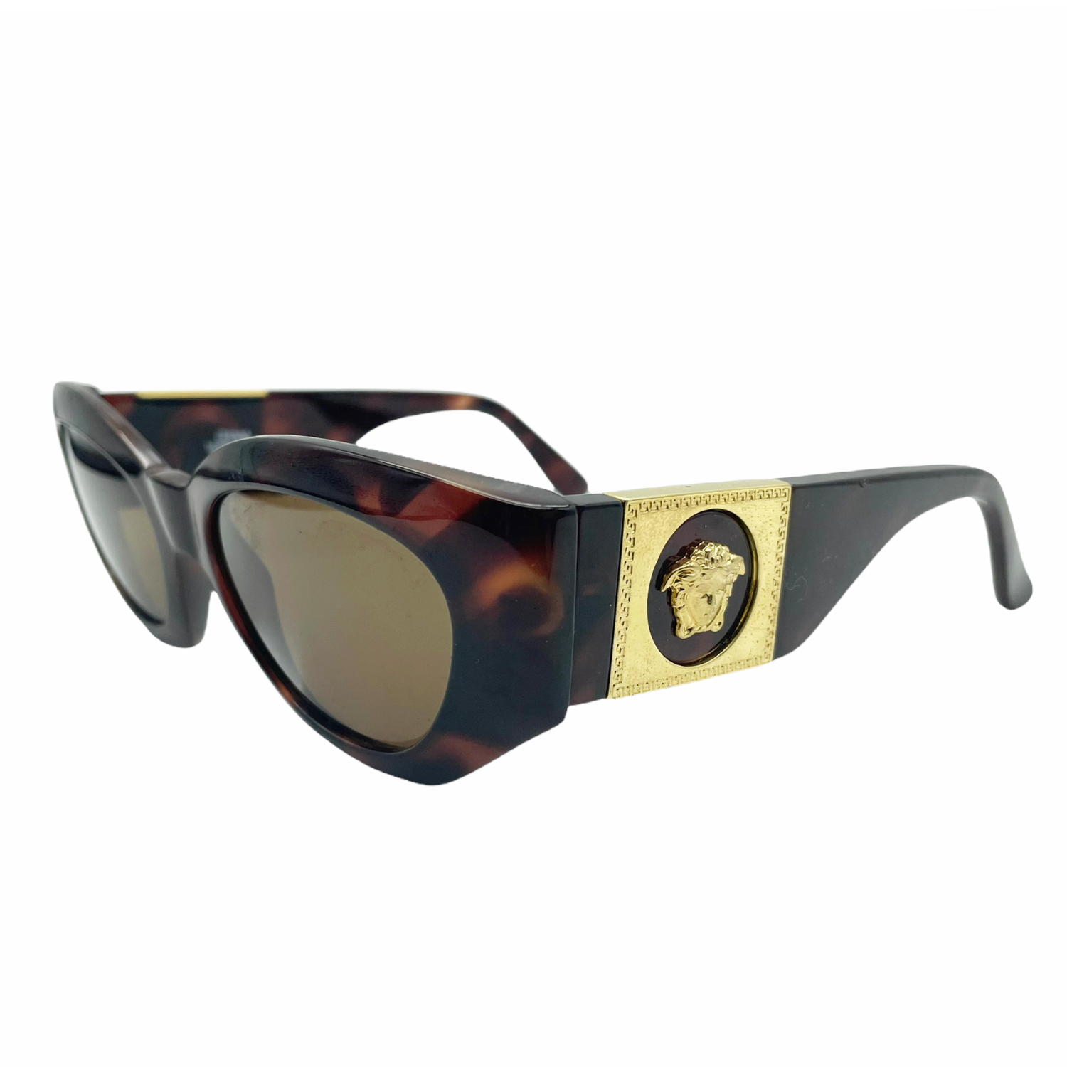 Vintage Versace Mod 420 Chunky Sunglasses in Tortoiseshell and Gold | NITRYL