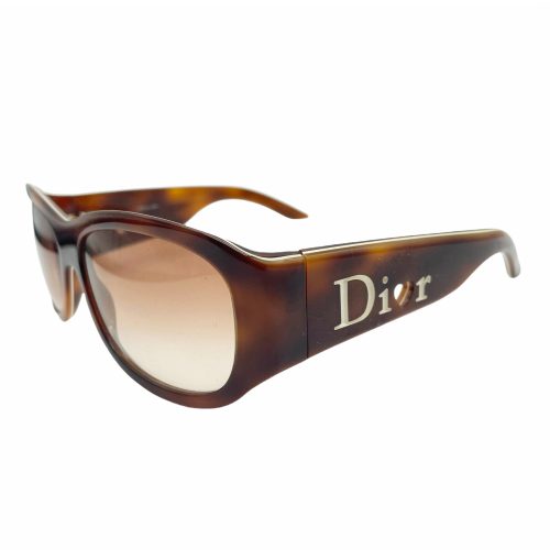Vintage Dior Chunky Cutout Logo Sunglasses in Brown | NITRYL