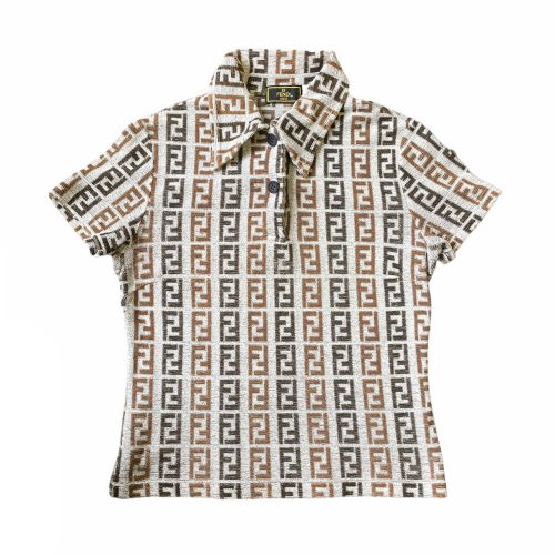 Vintage Fendi Monogram Terrycloth Shirt in Grey Size S | NITRYL