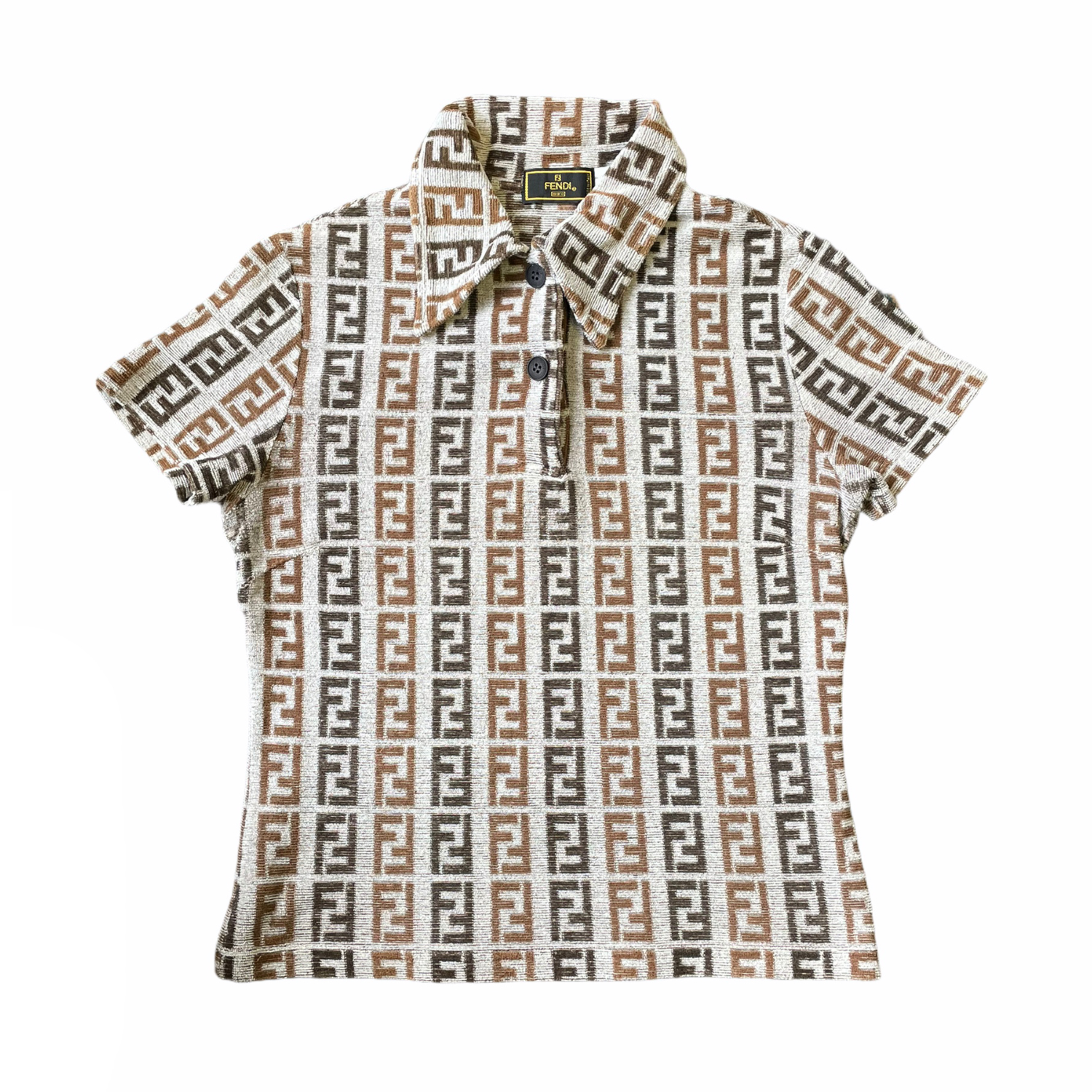 Fendi Monogram Terrycloth Shirt Top Size S – Nitryl
