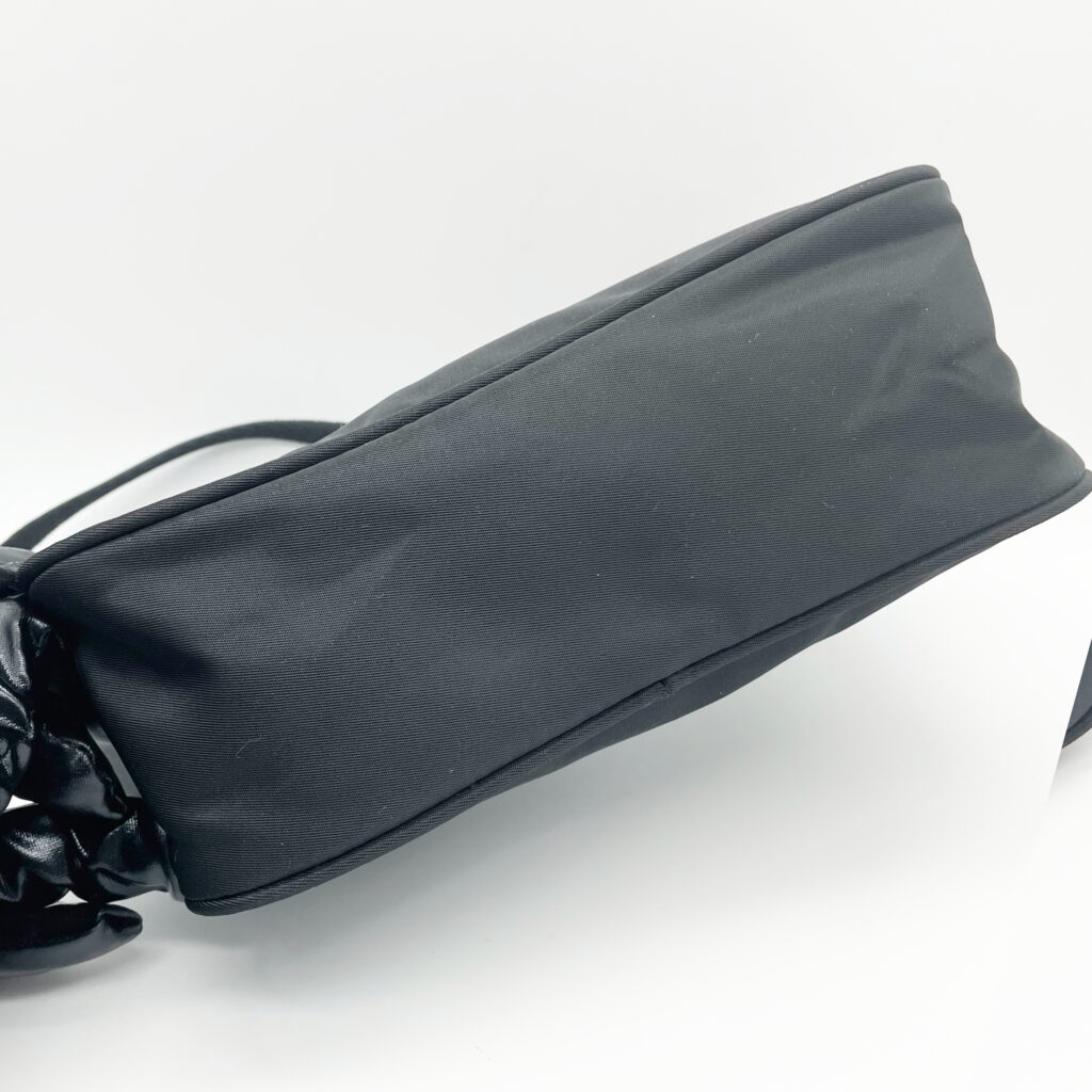 Prada Nylon Mini Shoulder Baguette Bag in Black Nitryl