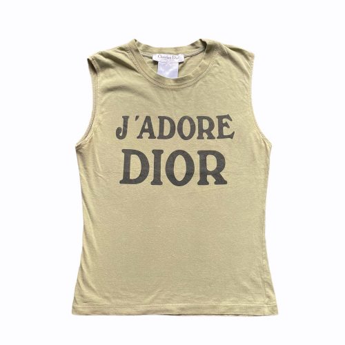Vintage Dior 'J'adore Dior' Vest Top in Khaki | NITRYL