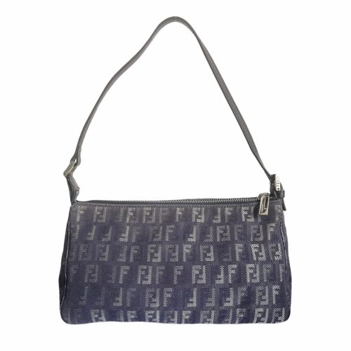 Vintage Fendi Monogram Shoulder Baguette Bag in Denim Blue | NITRYL