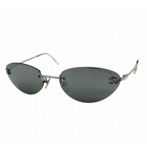 Vintage Chanel Rimless Mirrored Sunglasses in Silver | NITRYL
