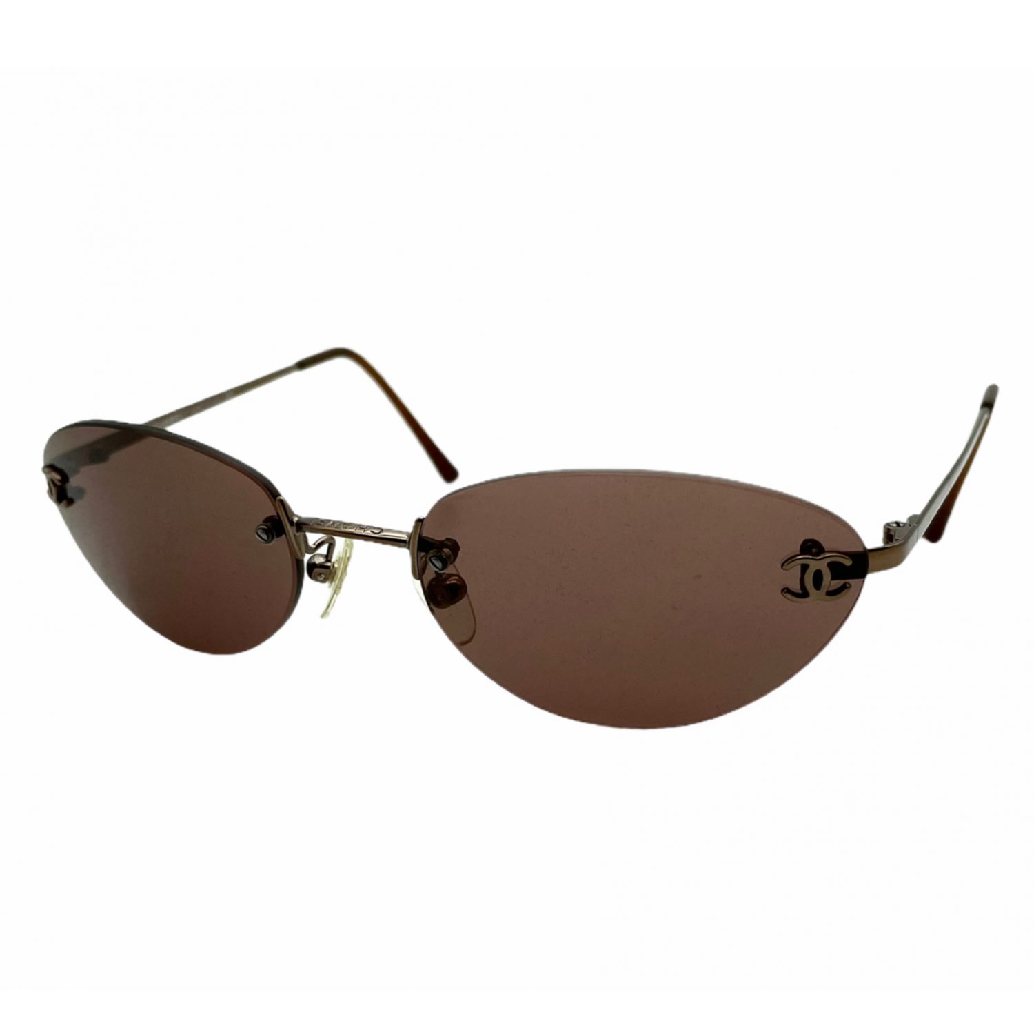 Vintage Chanel Rimless Sunglasses in Brown | NITRYL