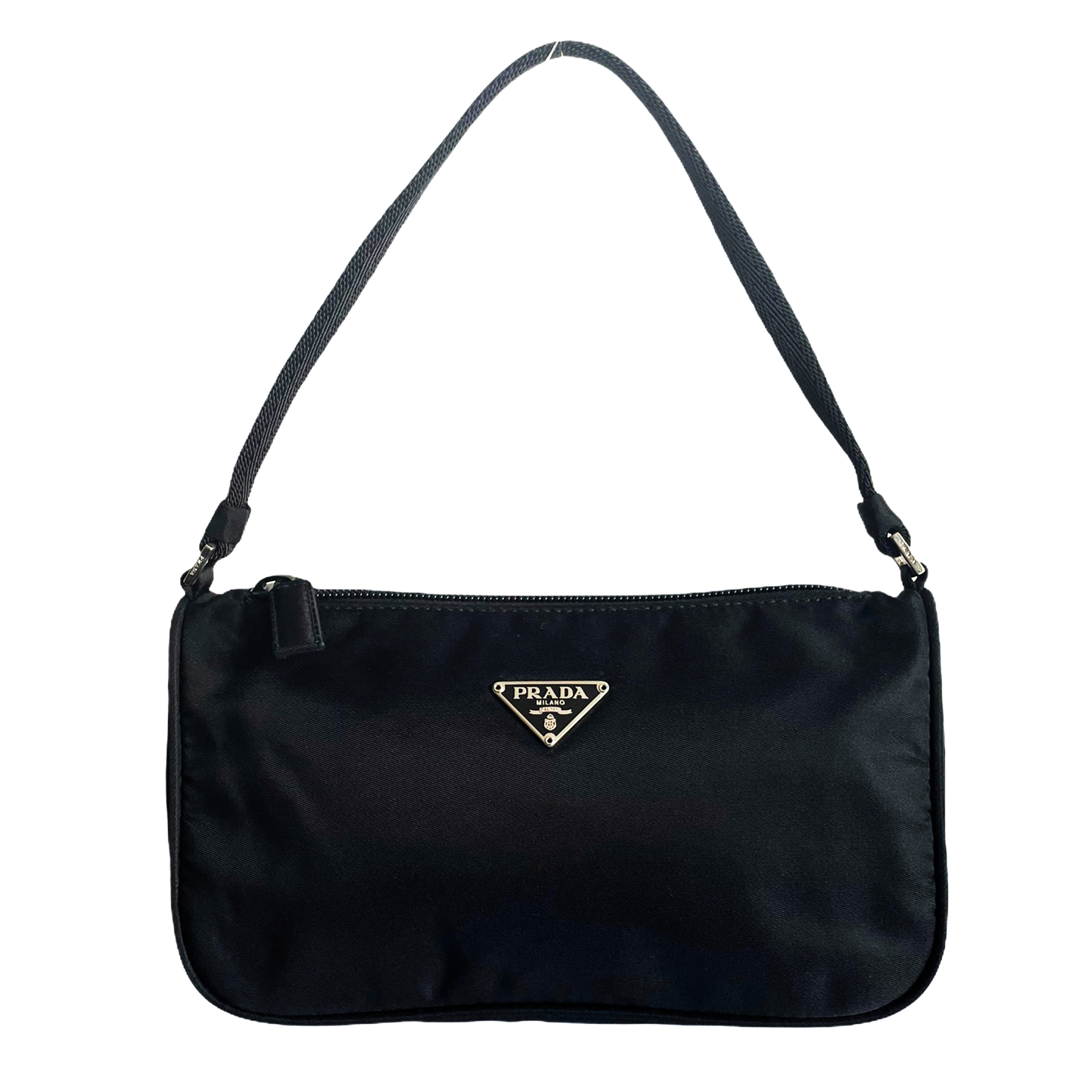 Vintage Prada Nylon Mini Shoulder Bag in Black | NITRYL