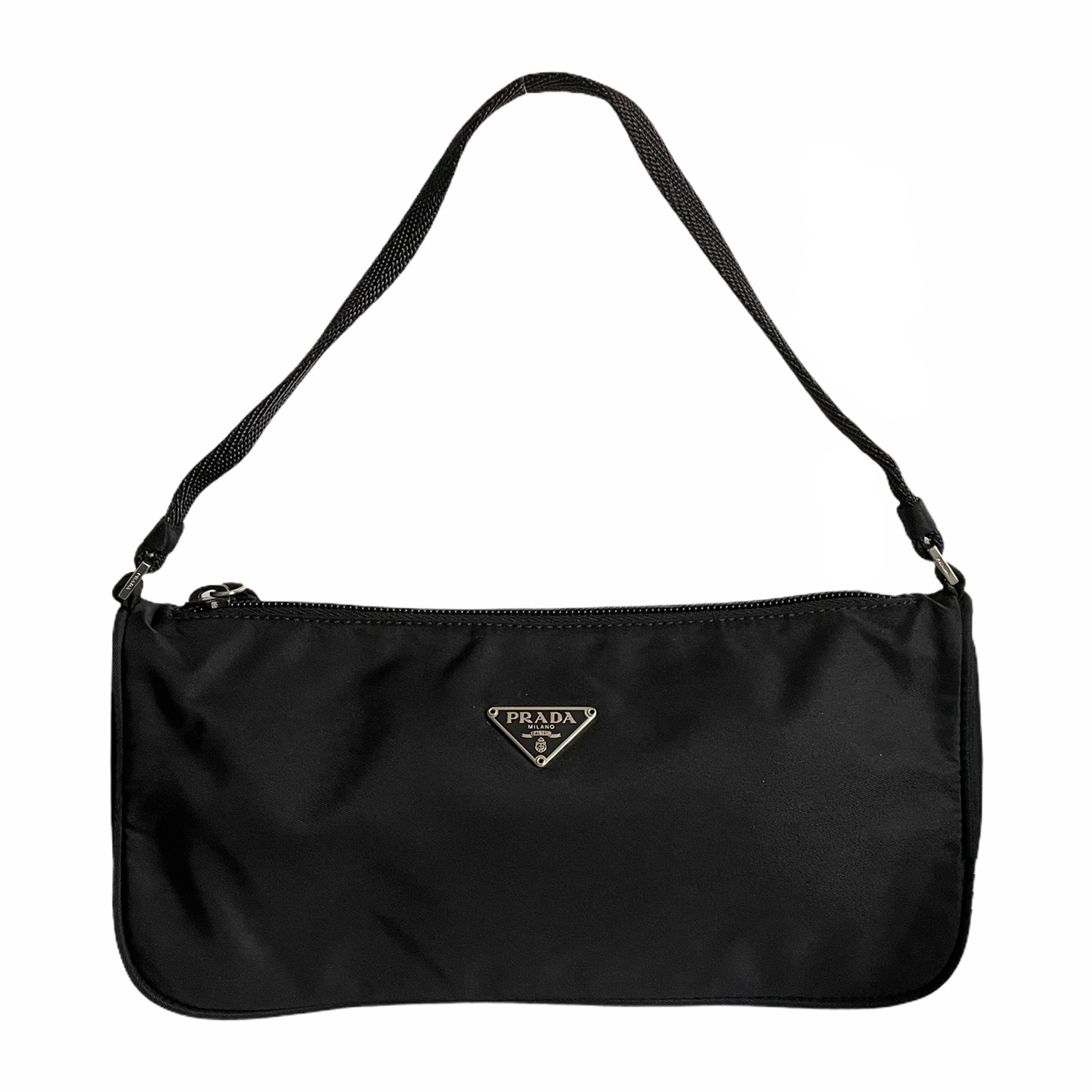 Prada Nylon Baguette Shoulder Bag in Black Nitryl