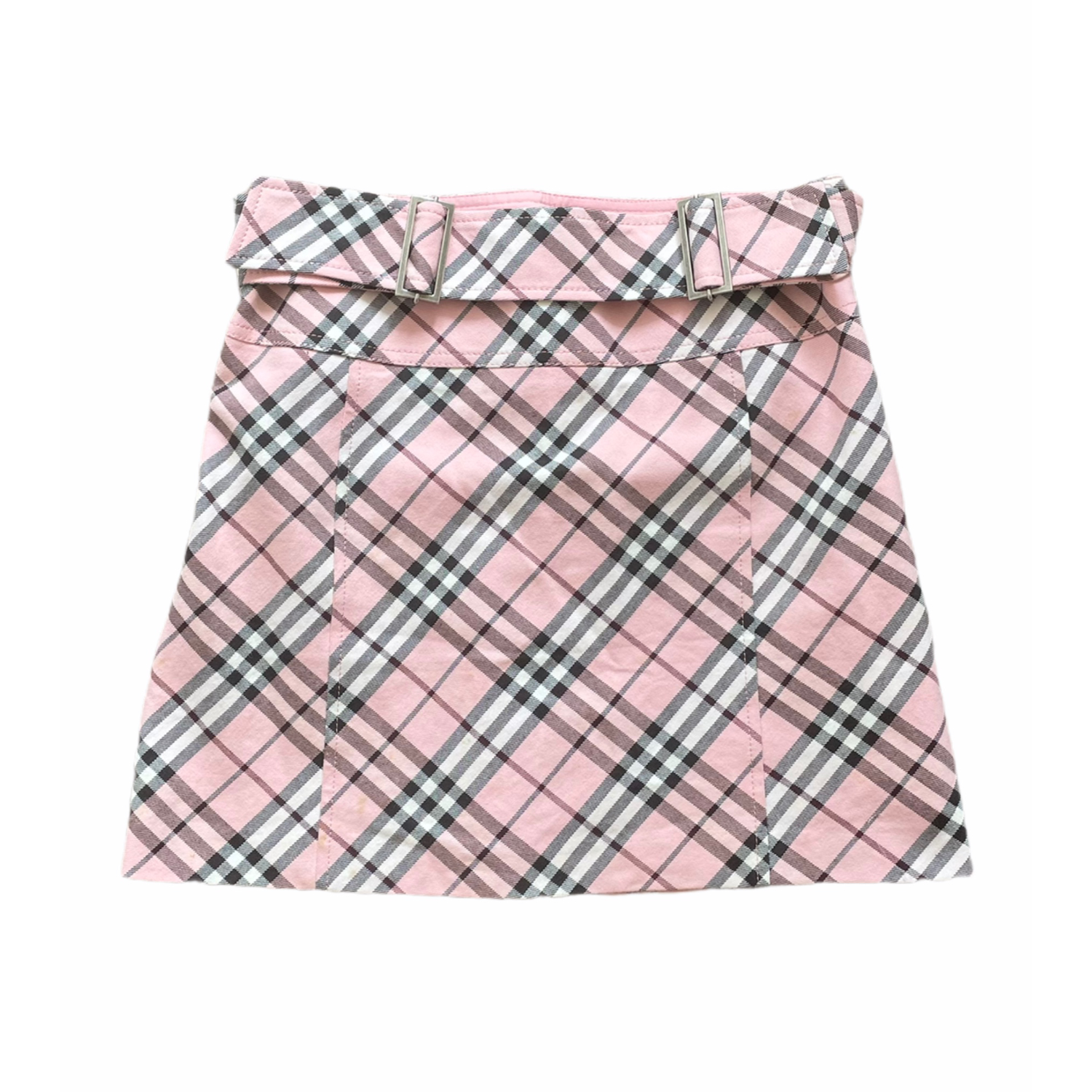 Vintage Burberry Nova Check Belted Mini Skirt in Pink | NITRYL