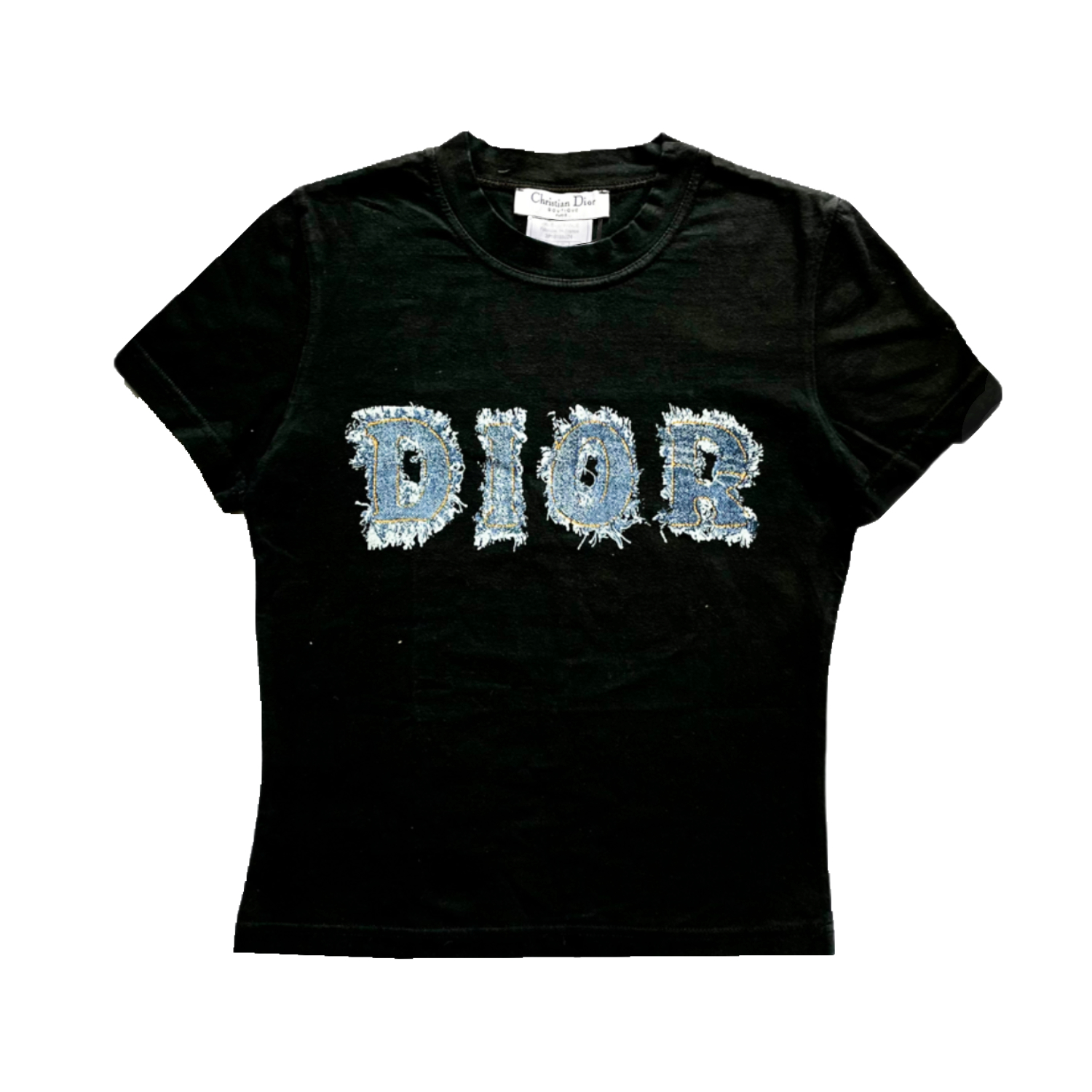 Dior Denim Spellout Logo T-Shirt in Black – Nitryl