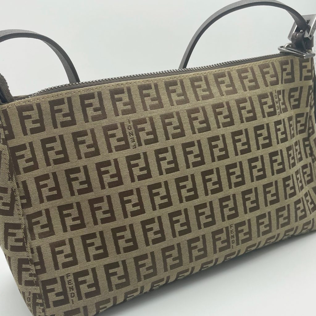Fendi Monogram Shoulder Baguette Bag in Brown – Nitryl