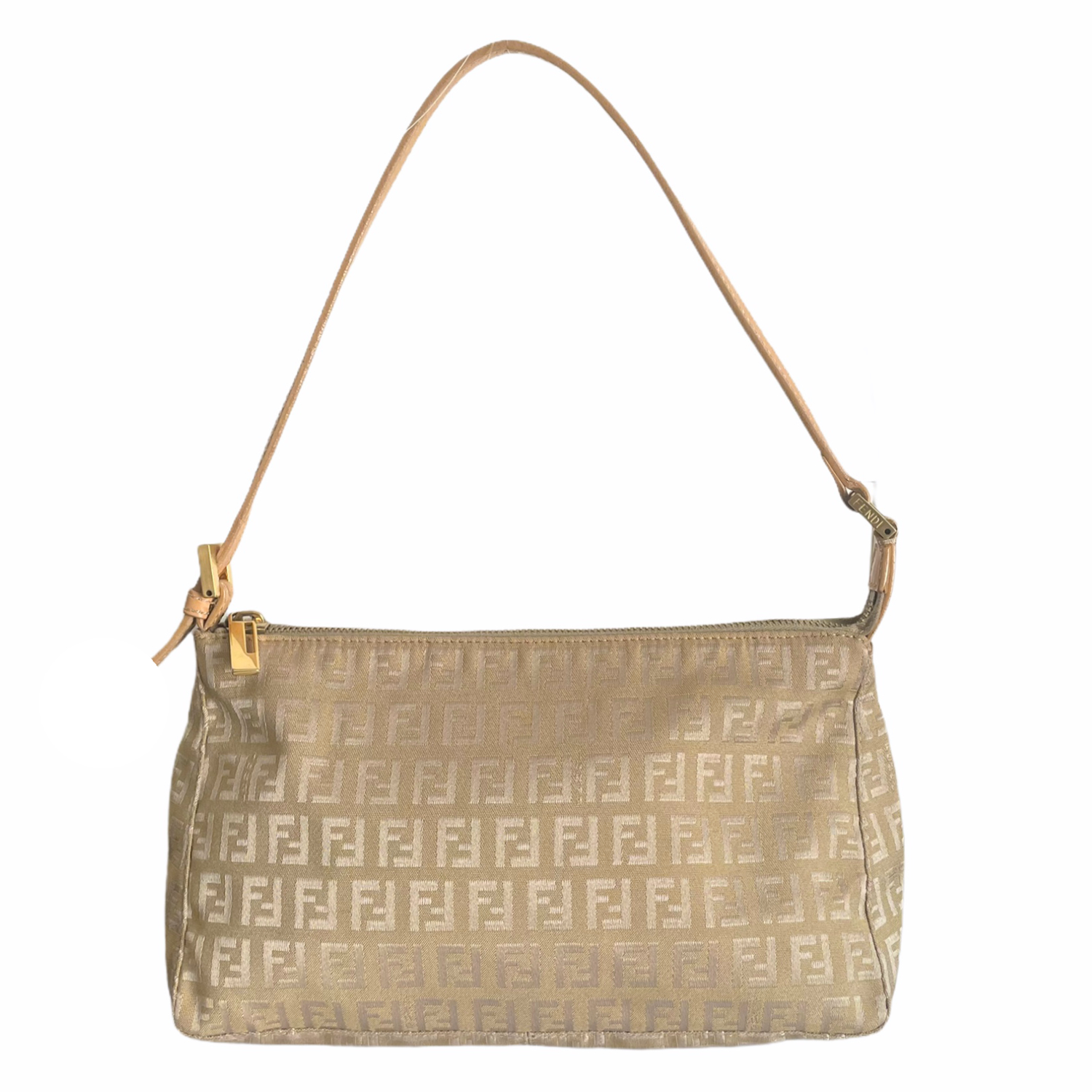 Fendi Monogram Shoulder Baguette Bag in Gold – Nitryl