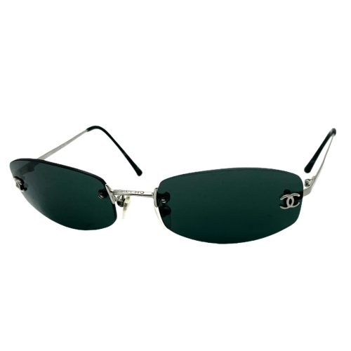 Vintage Chanel Rimless Sunglasses in Black | NITRYL