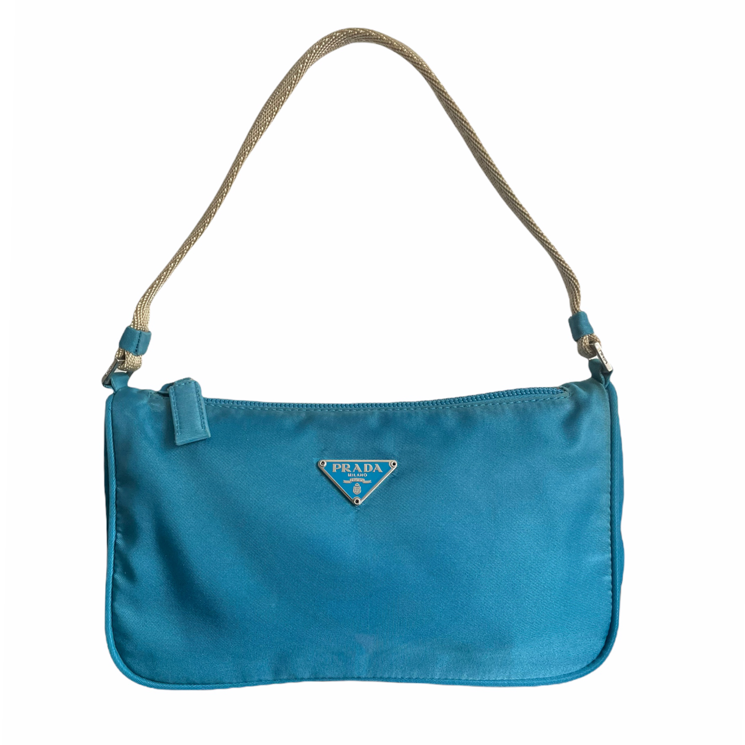 Prada Nylon Shoulder Mini Bag in Aqua Nitryl