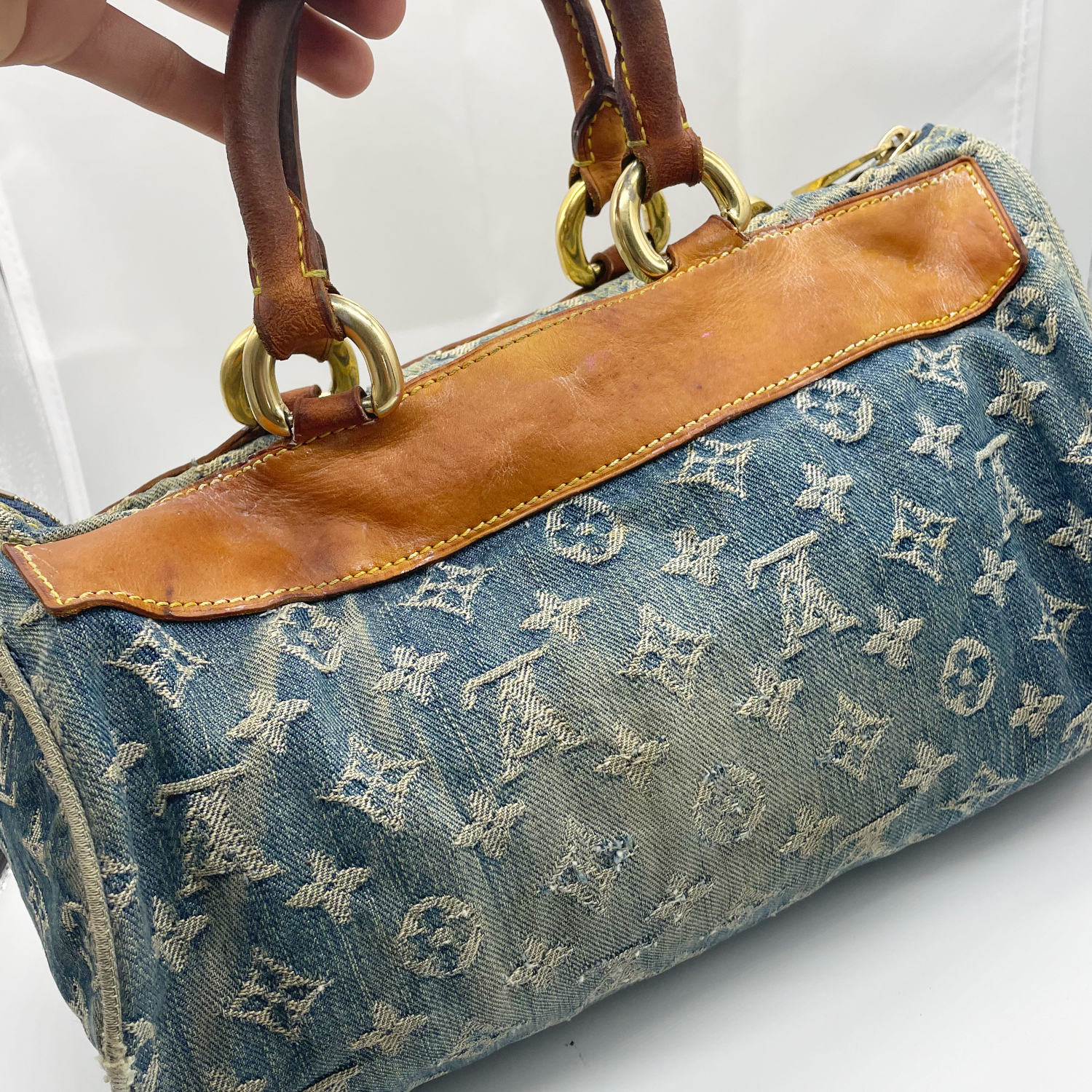 Louis Vuitton, Bags, Lv Demin Boston Bag Blue Denim