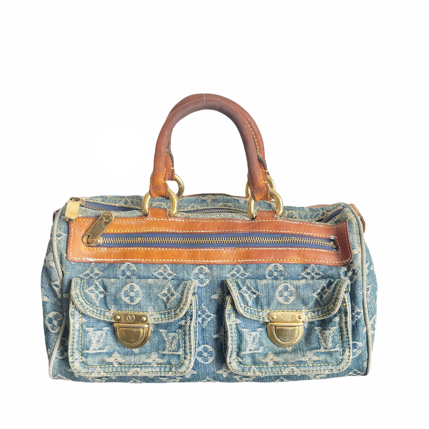 Vintage Louis Vuitton Denim Boston Bag | NITRYL
