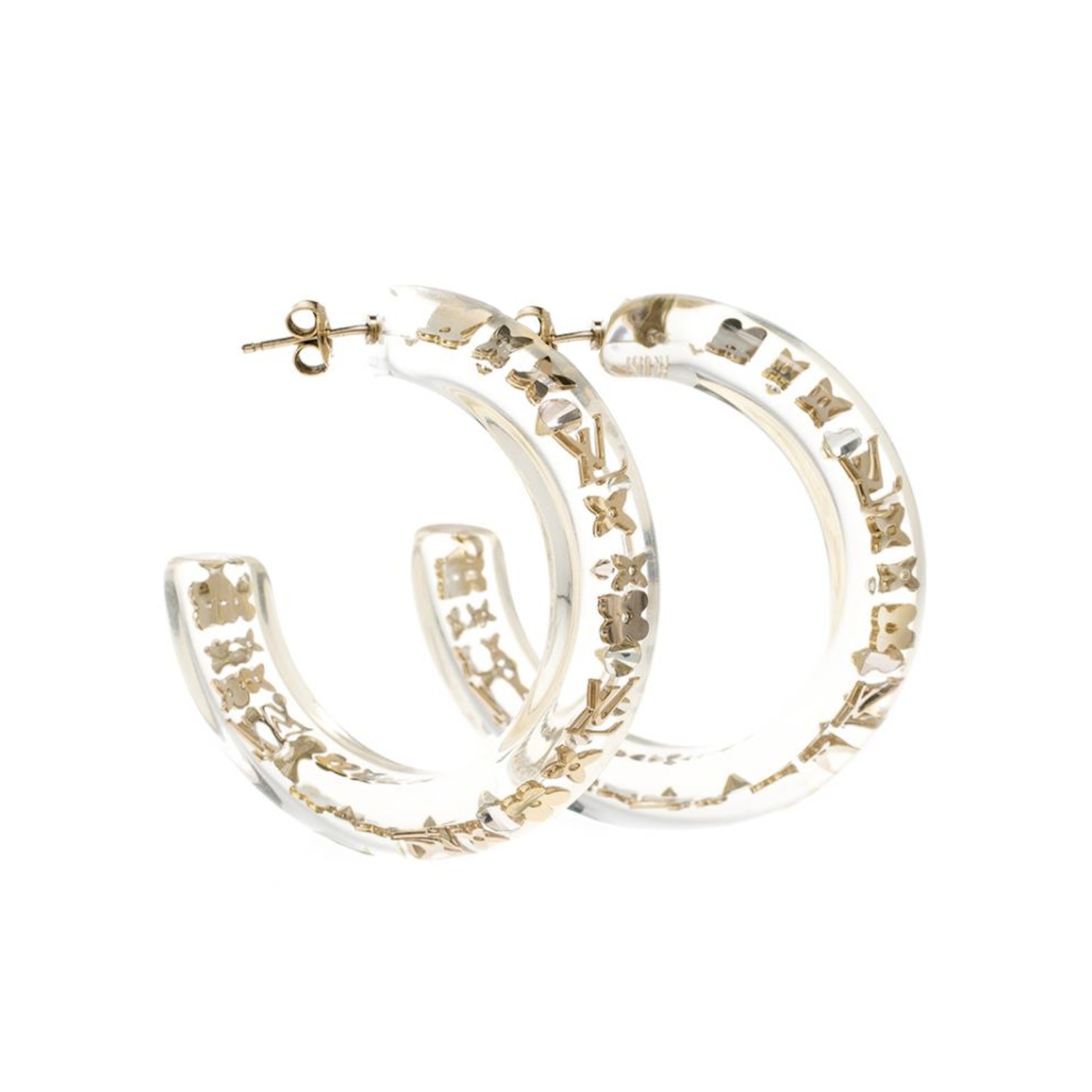 Louis Vuitton Sweet Monogram Hoop Earrings Metal and Resin Silver 9066573