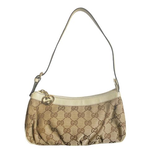 Vintage Gucci Mini Shoulder Bag in Brown/Beige, Cream and Gold | NITRYL