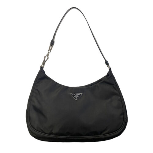 Vintage Prada Nylon Cleo-style Mini Shoulder Bag in Black | NITRYL