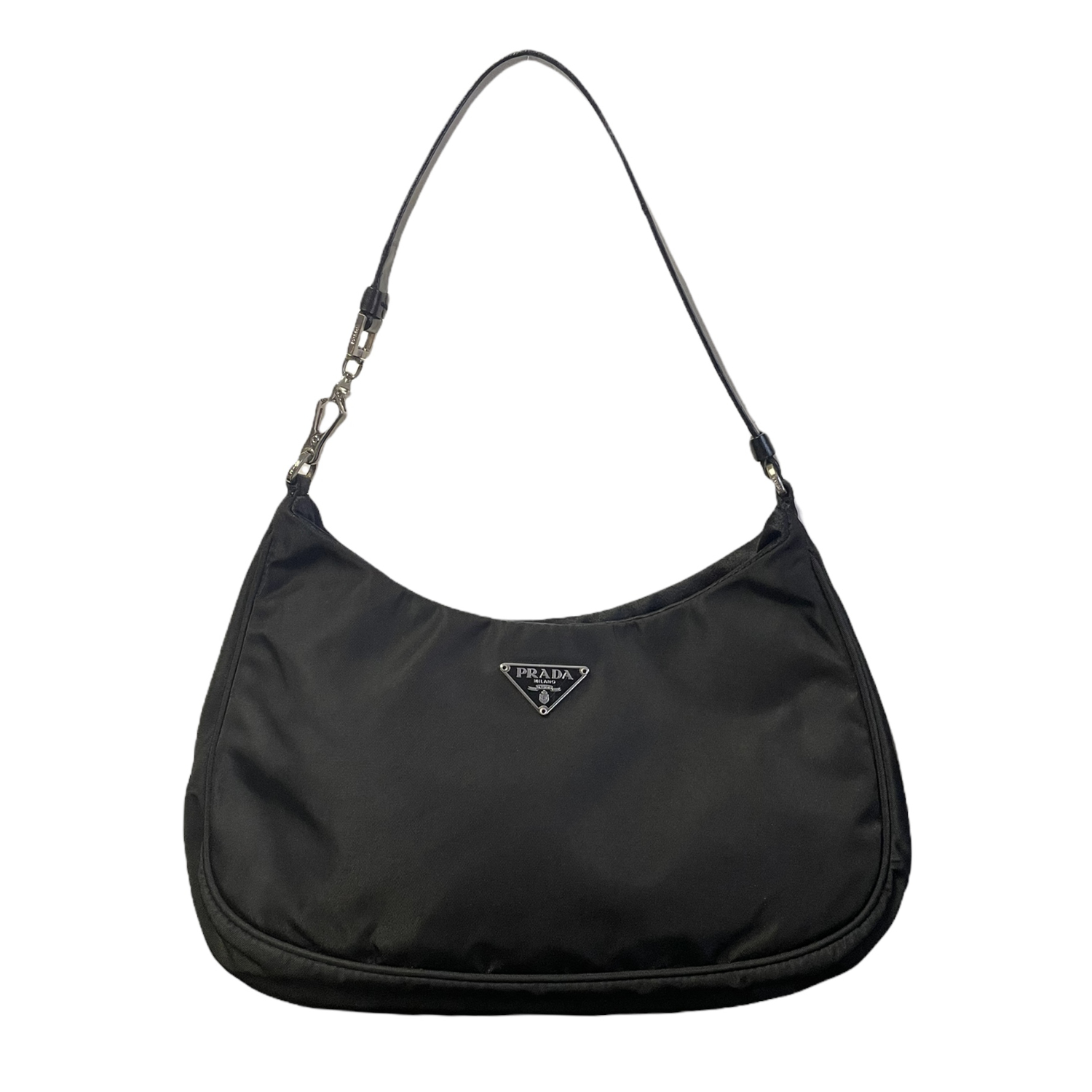 Prada Nylon Cleo-Style Mini Shoulder Bag in Black - Nitryl