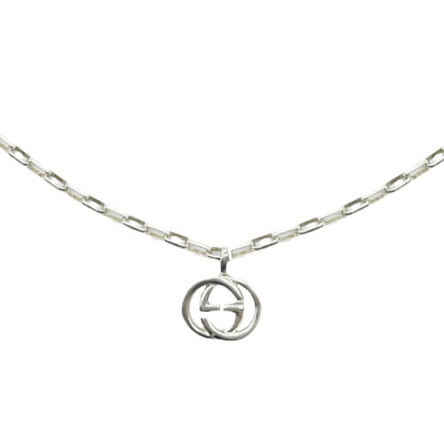 Vintage Gucci Interlocking Chain Necklace in Silver | NITRYL