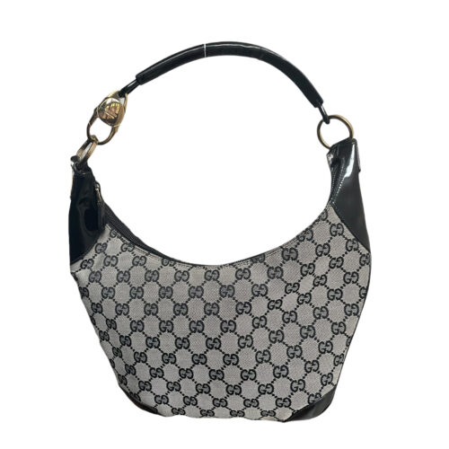 Vintage Gucci Monogram Shoulder Bag in Black and Grey | NITRYL
