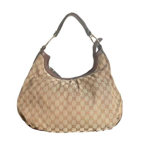 Vintage Gucci Monogram Hobo Shoulder Bag in Brown | NITRYL
