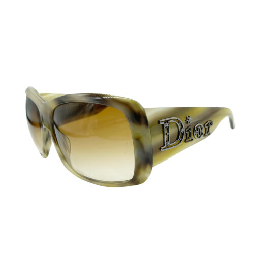 Vintage Dior Chunky Spellout Sunglasses in Tortoiseshell Beige | NITRYL