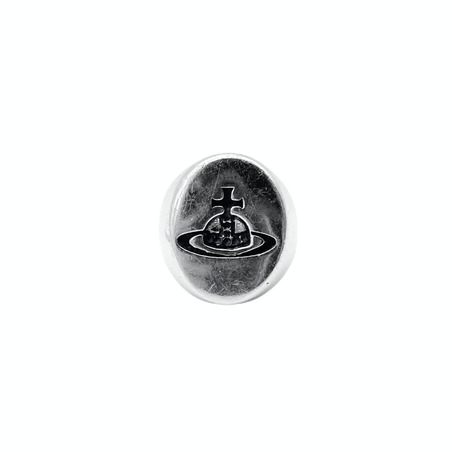 Vintage Vivienne Westwood Orb Signet Ring in Sterling Silver | NITRYL