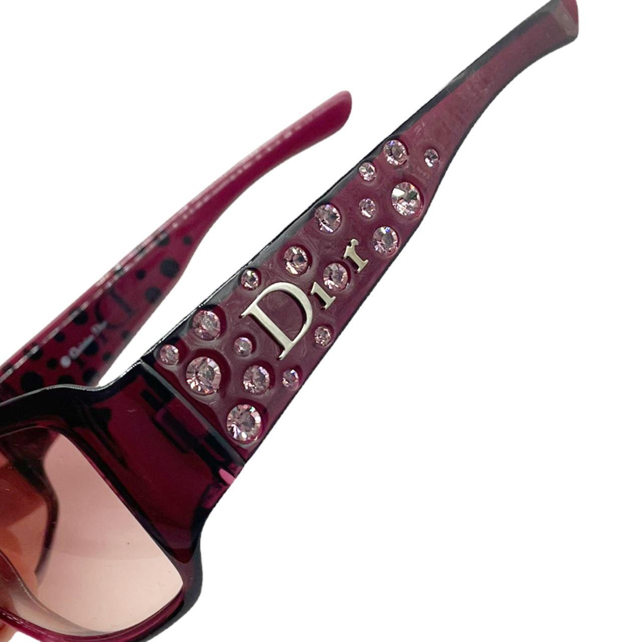 Dior Chunky Diamante Crystal Sunglasses in Dark Pink and Baby Pink Nitryl