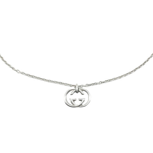 Vintage Gucci Interlocking Logo Chain Necklace in Silver | NITRYL