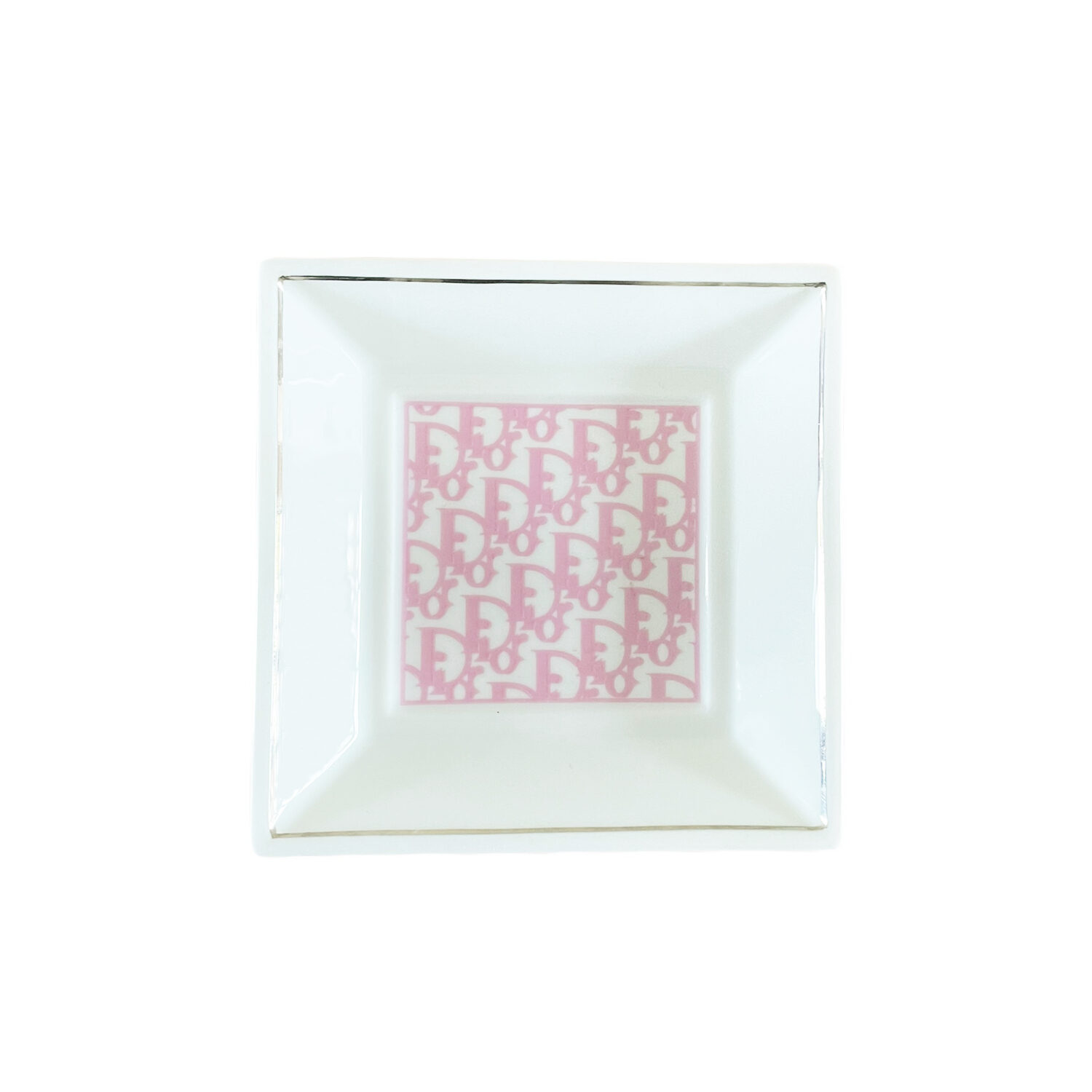 Vintage Dior Monogram Porcelain Tray Dish in Pink | NITRYL