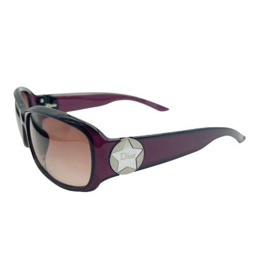Vintage Dior Star Logo Chunky Sunglasses in Maroon | NITRYL