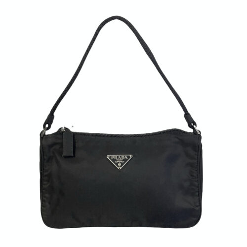 Vintage Prada Nylon Mini Shoulder Baguette Bag in Black | NITRYL